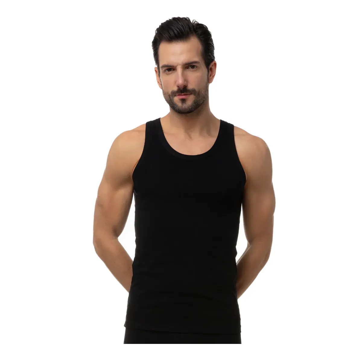 Minerva Ανδρική Φανέλα Τιράντα Sporties - Διπλό Πακέτο, Χρώμα Μαύρο - M