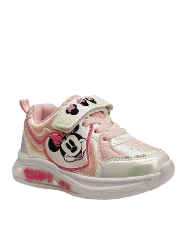 Disney Minnie Mouse Kids Sneakers with Hoop & Loop Closure & Lights Pink D3010845S-0061 - 25 2