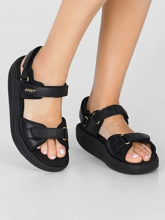 MBT Πέδιλα Γυναικείο δέρμα Μαύρο MBT/703160 BLACK/BLACK 2