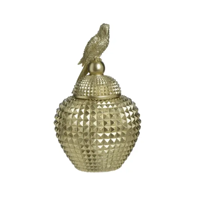 Δοχείο Με Καπάκι Χρυσό Polyresin Φ23x38cm 3-70-497-0026