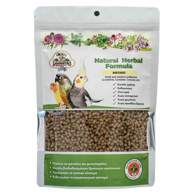 Evia Parrots Natural Herbal Formula - Pellets Βοτάνων Μεσαίοι Παπαγάλοι - 500g
