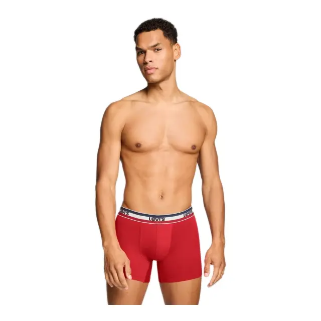 Levi's Ανδρικό Boxer Repeat SPW Logo Brief - Διπλό Πακέτο, Χρώμα Κόκκονο-Μαύρο 2