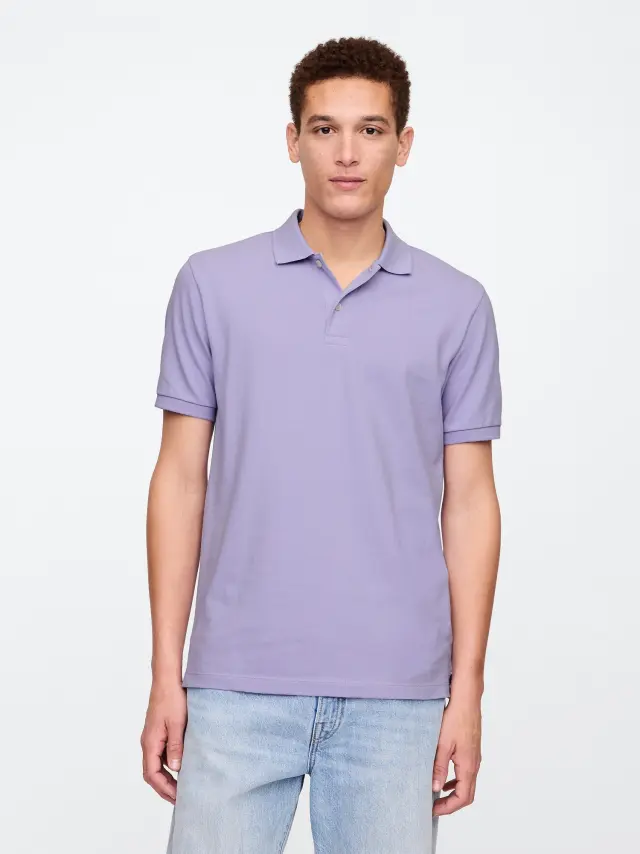 Μωβ Πικέ Polo Μπλούζα WARM VIOLET 568 - S