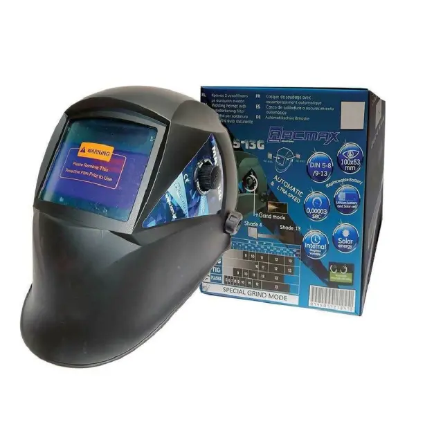 Arcmax Ηλεκτρονική Μάσκα Ηλεκτροκόλλησης Οπτικού Πεδίου 100x53mm Μαύρη / MAX5-13G 2