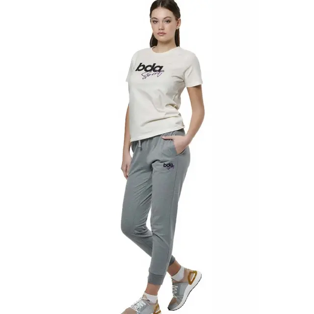 Body Action Women's Essentials French Terry Pants Γκρι 021526-03 (Body Action) - Medium