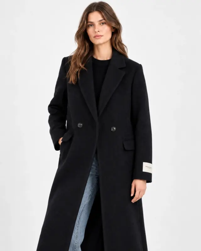 Scotch & Soda 178078-7426 Γυναικείο Μακρύ Μάλλινο Παλτό Black And Night Scotch & Soda 2