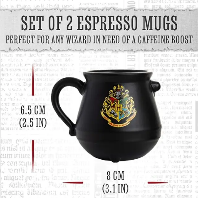 Κεραμικές Κούπες Harry Potter Cauldron Espresso Mugs Set of 2 300ml 3