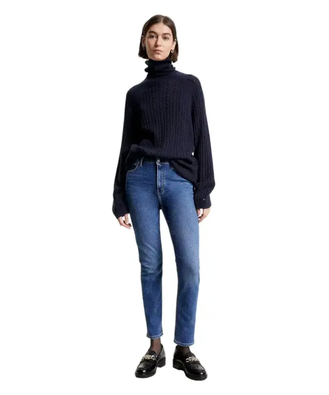 Tommy Hilfiger - Γυναικείο Jean Th Jane High Waist Slim Cigarette Fit WW0WW39617-1A5 Μπλε - W27 L30 2