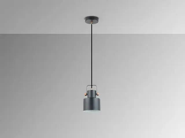 Κρεμαστό φωτιστικό Erika black copper E27 με ρυθμιζόμενη κλίση Μαύρο Σατινέ ορείχαλκος Χάλκινο