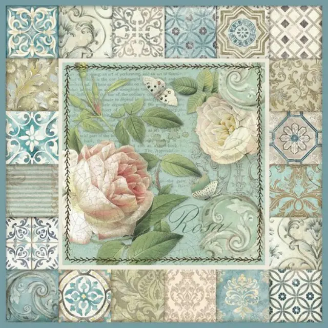 Σετ 10 Χαρτιά Scrapbooking Stamperia Διπλής Όψης - Azulejos de Sueno - 30x30cm 3