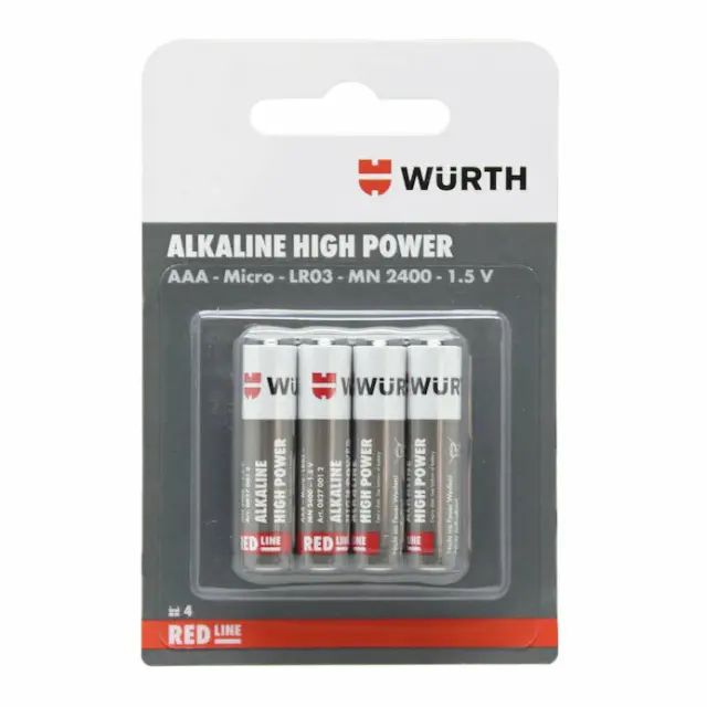 Wurth Red Line Αλκαλικές Μπαταρίες AAA 1.5V 4τμχ 08270012 3