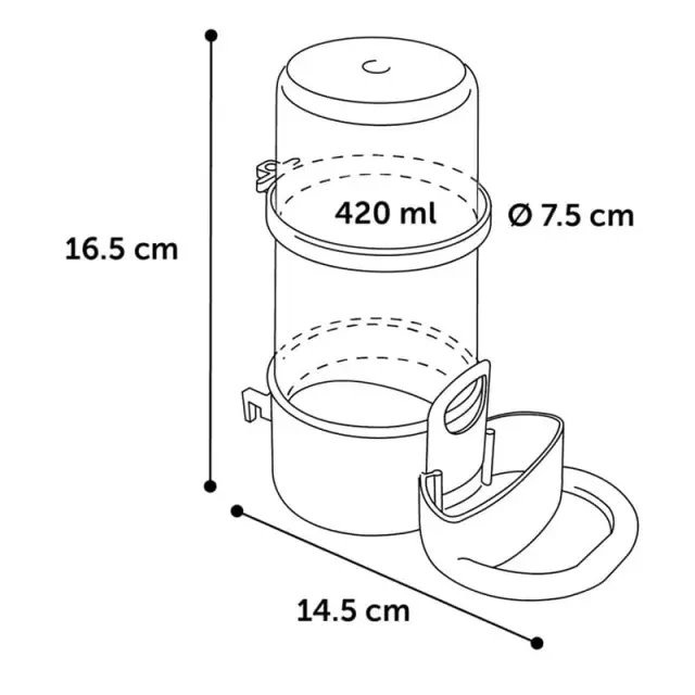 Αυτόματη ταΐστρα - ποτίστρα 420 ml 3
