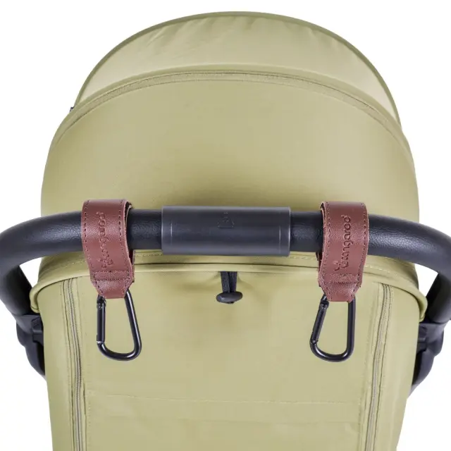 Cangaroo Hold It Γάντζοι Καροτσιού από PU Δέρμα 2τμχ Dark Brown 2