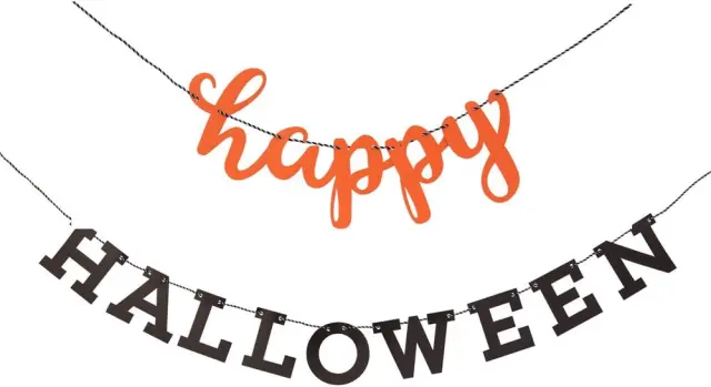 Γιρλάντα Γράμματα Happy Halloween Πορτοκαλί & Μαύρο / 214 εκ