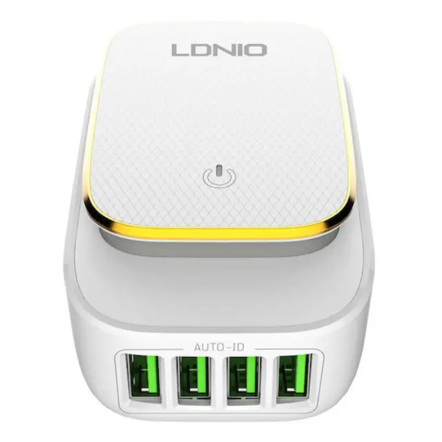 Ldnio Φορτιστής με 4 Θύρες USB-A και Καλώδιο Lightning Λευκός (A4405) 2