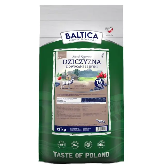 BALTICA Flavours of regions Venison with forest fruits Medium and large breeds - dry dog food - 12kg