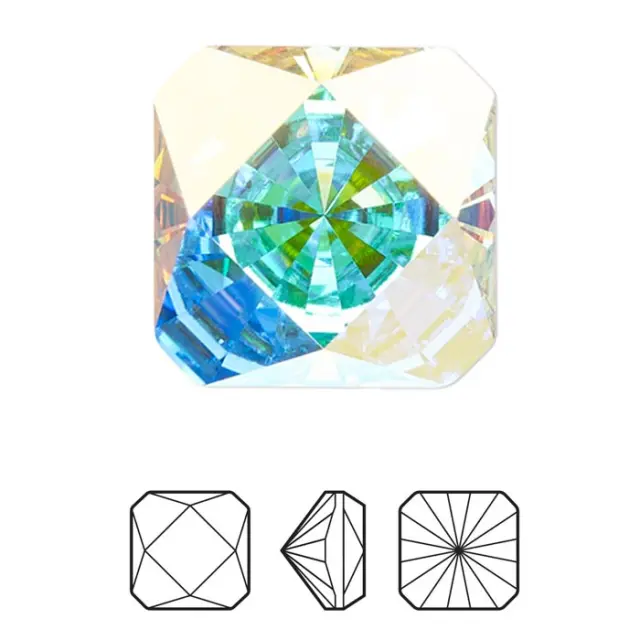 Swarovski 4499 Kaleidoscope Square Fancy Stone Crystal AB 10mm - 2τεμ
