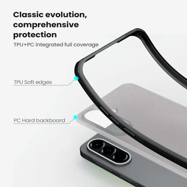 Nillkin Super Frosted PRO Back Cover for Samsung Galaxy A57 Transparent Black 3