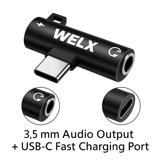 WELX C2 Splitter / USB-C - USB-C / 100W / 3.5 mm audio 3
