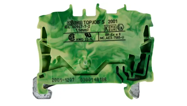 2-conductor ground terminal block 1.5 mm² suitable for Ex e II applica