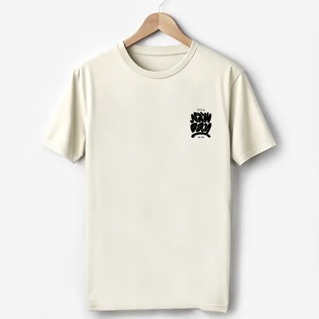 T-shirt Noshame® Off-white με τύπωμα New Day - 122436 - XXL 2