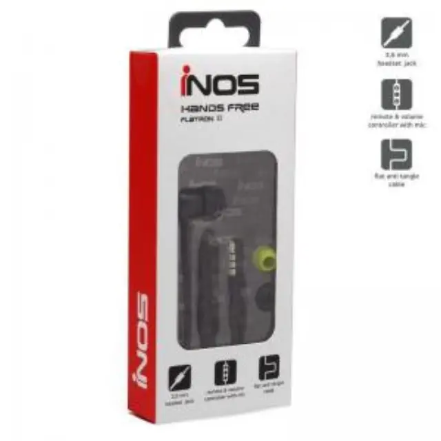 Hands Free Mono inos 3.5mm Flatron II με Μικρά Ακουστικά Μαύρο N63805 2