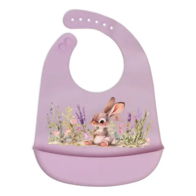 Σαλιάρα Σιλικόνης Lavender Bunny