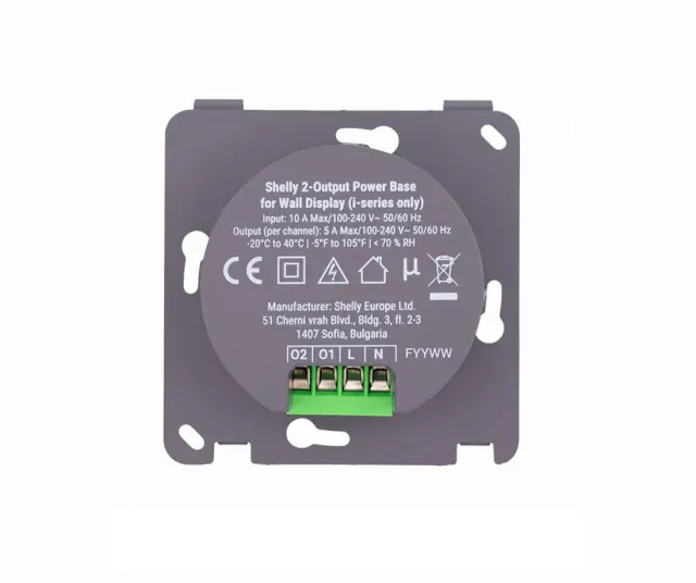 3800238072780 | Shelly 2-Output Power Base for Wall Display i-Series - EAN 3800238072780