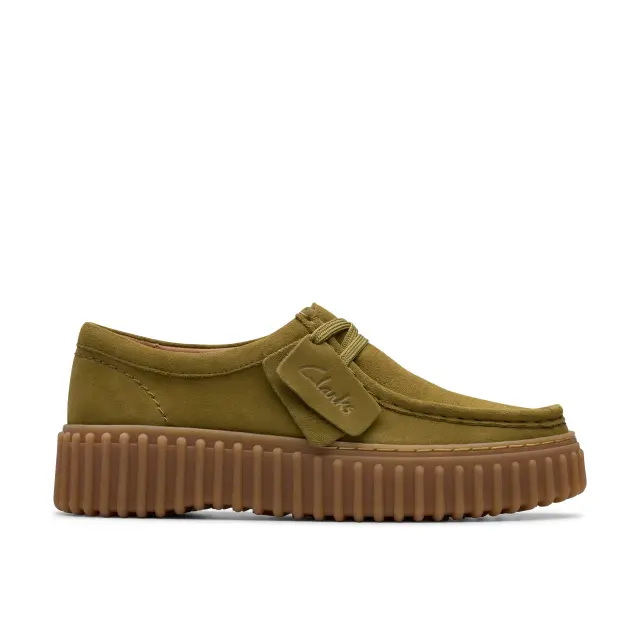 Clarks Torhill Bee Δερμάτινο Γυναικείο Παπούτσι Olive Suede (26184586) - 37