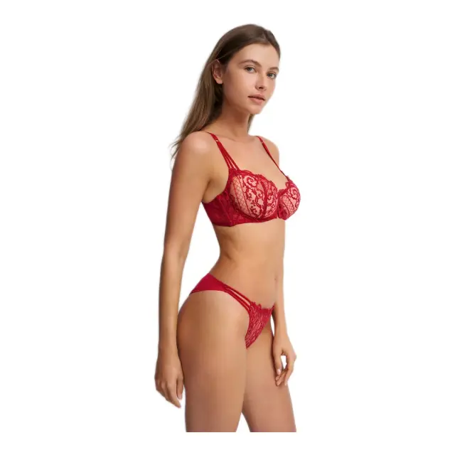 Luna Γυναικείο Brazil με Δαντέλα Flirt, Χρώμα Wine Red 3
