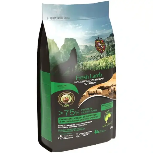 Ambrosia Meditteranean Diet Grain Free Adult Fresh Lamb 5Kg Μονόχρωμο