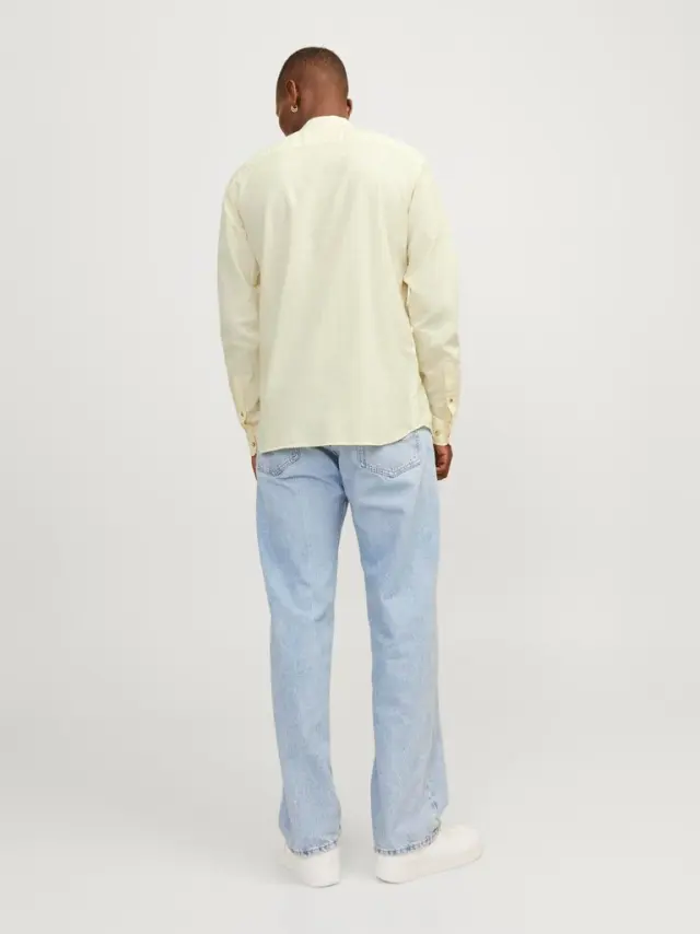 JJESUMMER BAND LINEN BLEND SHIRT LS SN french vanilla 2