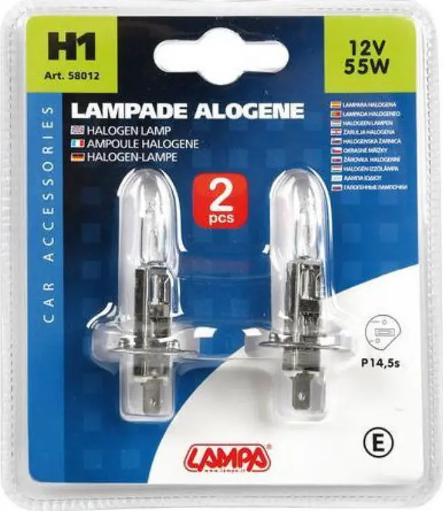 Lampa H1 Αλογονου 12V/55W Λαμπα L58012 2τμχ