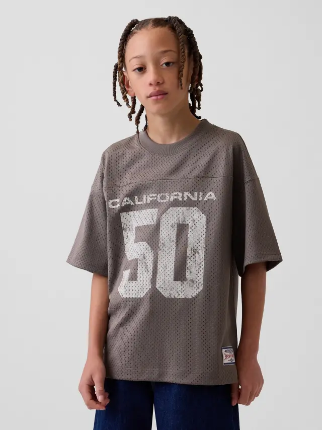 Παιδική Μπλούζα Oversized με Σχέδια σε Ζέρσεϊ Ύφασμα Plymouth rock