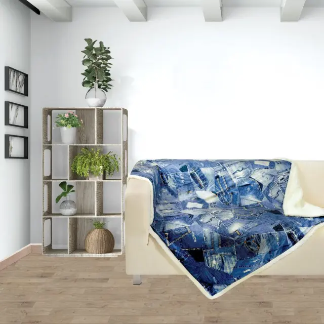 Κουβέρτα Καναπέ 130Χ160 Fleece Με Γουνάκι Digital Sofa Das 370 2