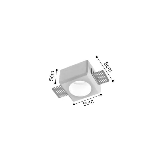 Inlight Χωνευτό τετράγωνο σποτ από γύψο 1XGU10 D:8cm (Χ0011-WH) 2