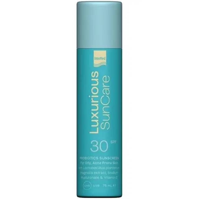 InterMed Luxurious Sun Care Probiotics Fluid SPF 30 Αντηλιακό Προσώπου με Προβιοτικά, 75ml