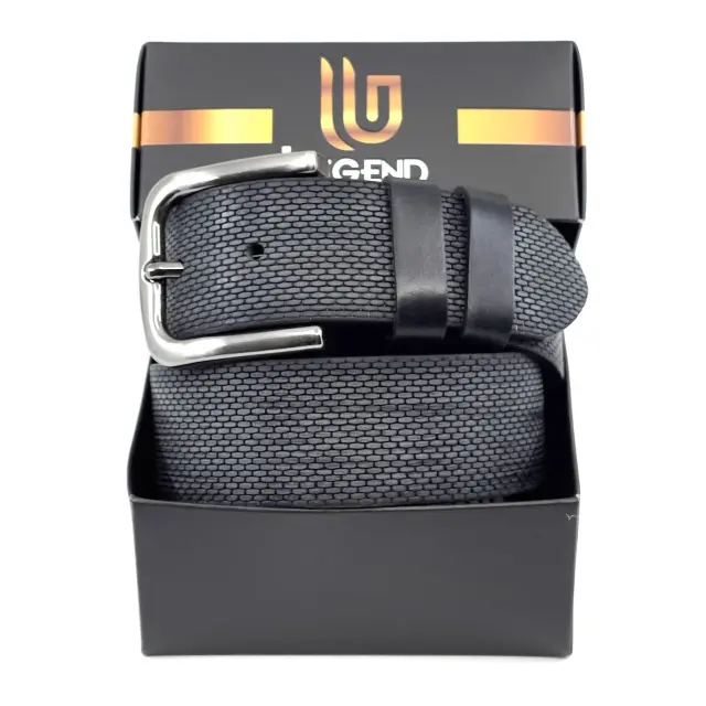Μαύρη Δερμάτινη Ζώνη Full Grain 4 cm 2