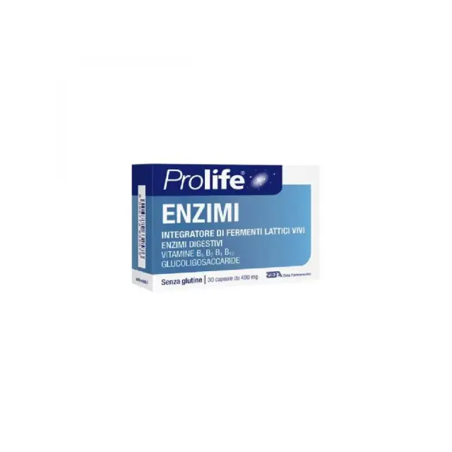 PROLIFE Enzimi, Συμπλήρωμα Διατροφής με Πεπτικά Ένζυμα, Προβιοτικά, Πρεβιοτικά & Βιταμίνες 490mg 30 Caps