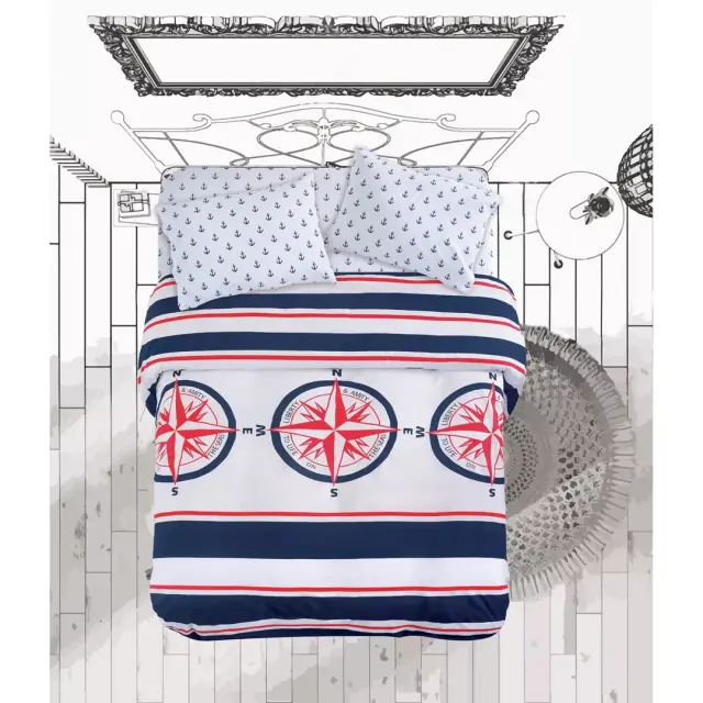 ΣΕΤ ΣΕΝΤ. KING COMPASS 144ΤC ΛΑΣΤ. 270x290cm 180x205+40cm 2*50x70cm 100% COTTON - -