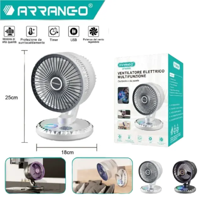 Arrango Επιτραπέζιος Ανεμιστήρας με 3 Ταχύτητες Άσπρος AFS49055 2