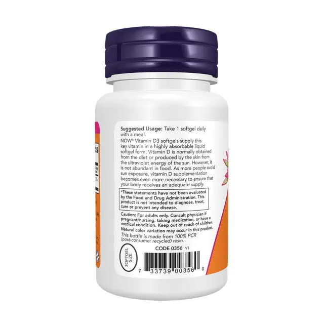 Now Foods Vitamin D3 2500 IU 3