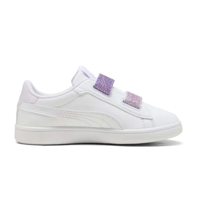 Puma Girl's Smash 3.0 Glitter Velcro V (PS) Άσπρο - Μωβ 395609-06 (Puma) 2