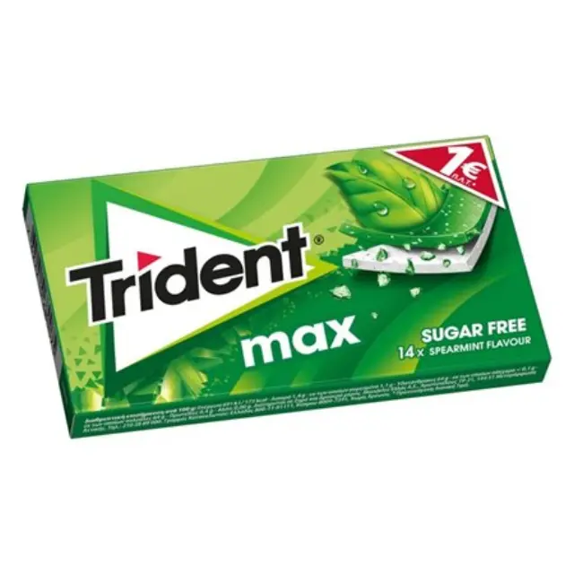 Trident Max Δυόσμος Χωρίς Ζάχαρη Συσκ. 12 τμχ