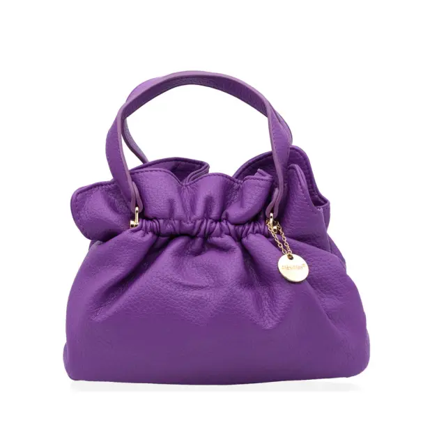Ghetto Soft Leather Bucket Bag with Shoulder Strap | Elegant Everyday Handbag Purple