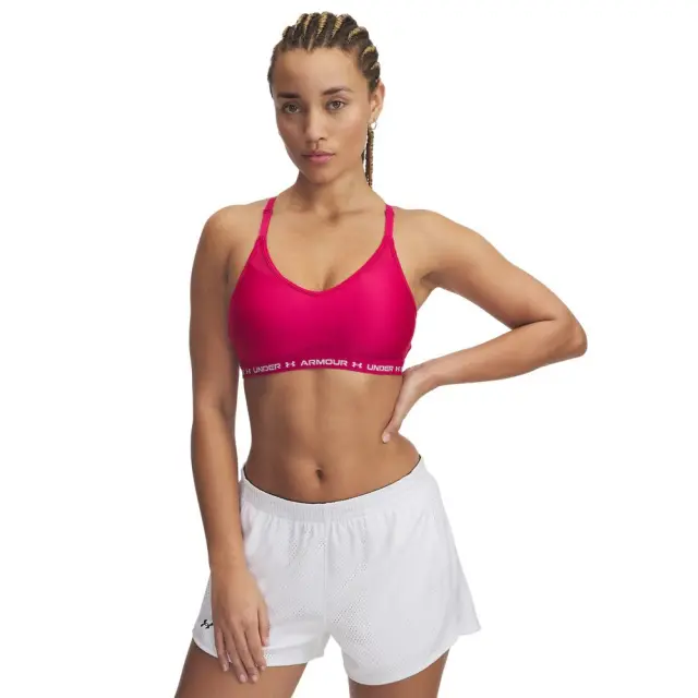 Under Armour Crossback Low Bra (1386424-681) - Φούξια