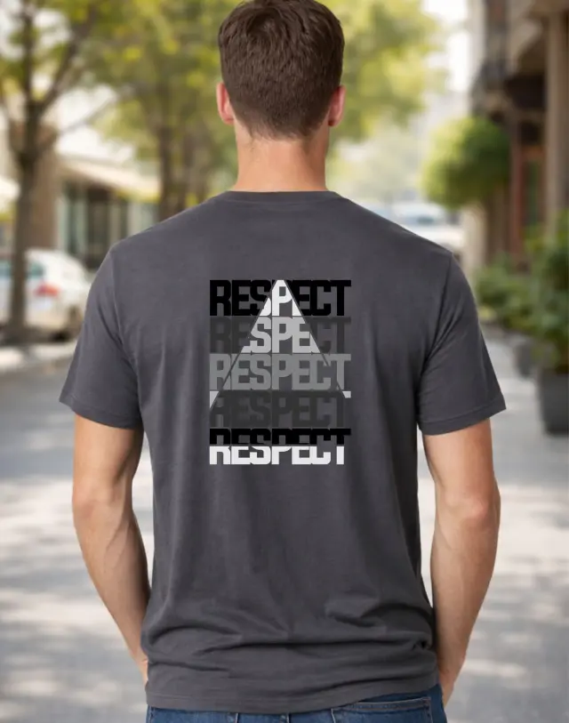 T-shirt Noshame® Ανθρακί με τύπωμα Respect - 142683 - XXL