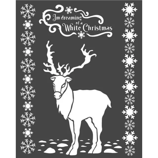 Στένσιλ Stamperia Mix Media - 20x25cm - White Christmas Deer