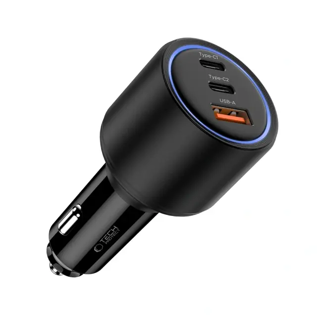 Tech-Protect® CC04 Φορτιστής Αυτοκινήτου me 2xUSB-C/1xUSB-A 130W- Black 2