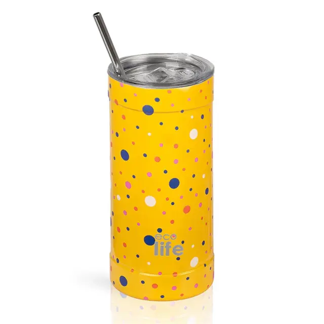 Ποτήρι Θερμός Dots In Yellow Coffee Thermos 500ml / 33-BO-4184 (Ecolife)